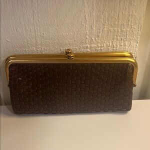 HOBO Dark Brown Woven Clutch